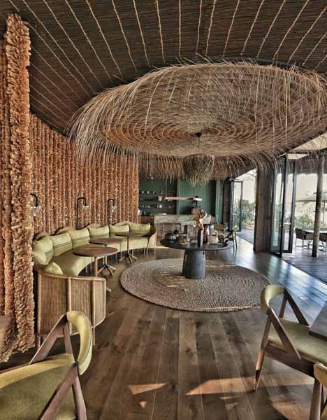 Restaurant interior at Lolebezi Safari Lodge