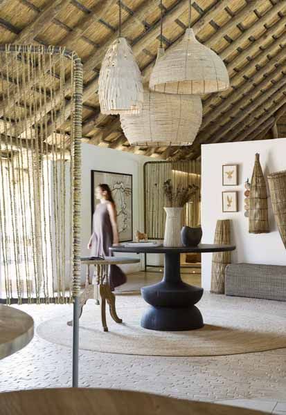 Woven textures and natural light in the Lolelunga guest area