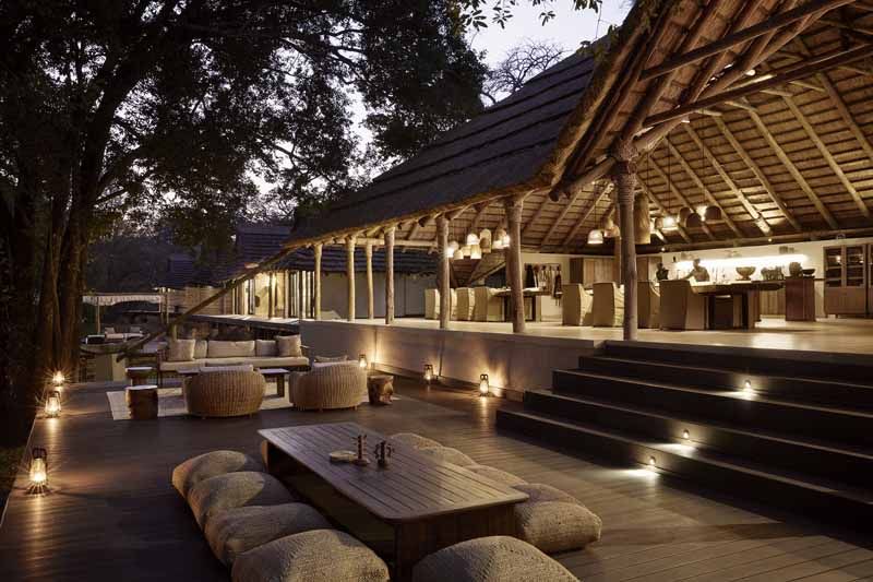 The Lolelunga main area lit at dusk