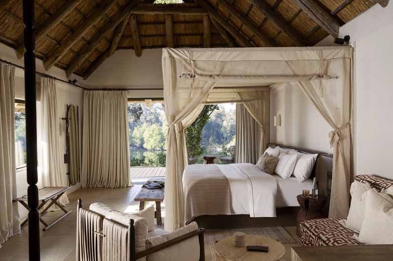 Canopied suite opening to the Lunga River at Lolelunga
