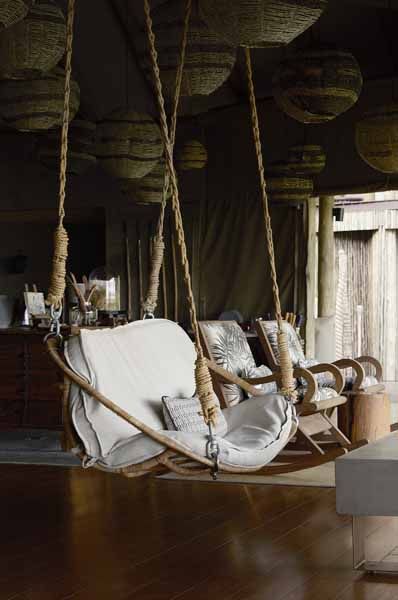 A hanging swing seat in the Puku Ridge main area